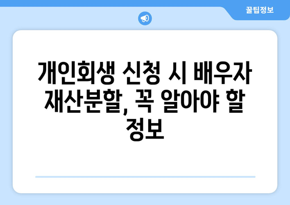 개인회생 신청 시 배우자 재산분할, 어떤 서류가 필요할까요? | 재산분할, 필요서류, 개인회생