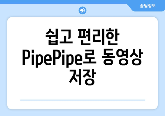 쉽고 편리한 PipePipe로 동영상 저장