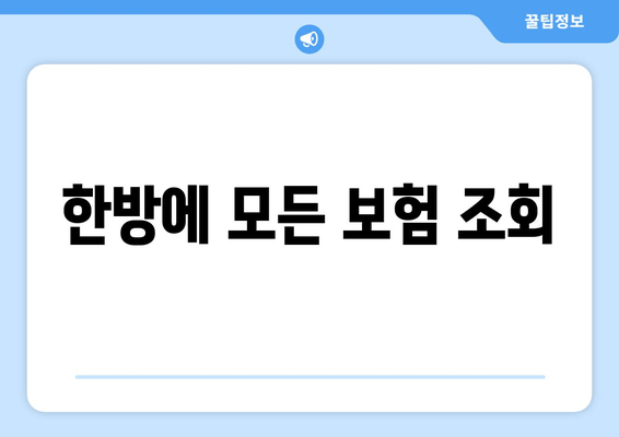 한방에 모든 보험 조회