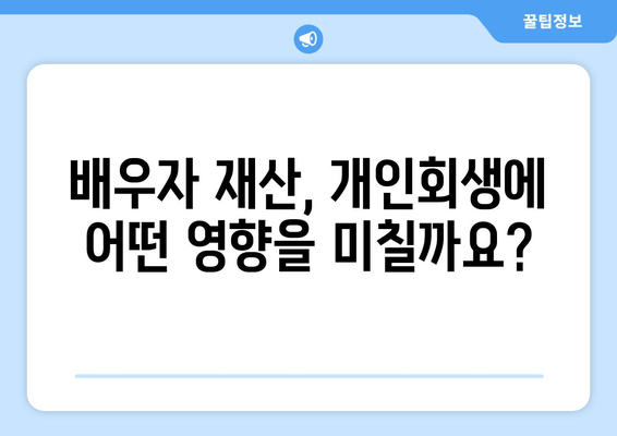 개인회생 중 배우자 소득, 재산 분할에 어떤 영향을 미칠까요? | 배우자 재산, 재산분할, 개인회생