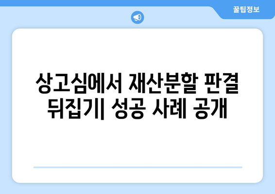 재산분할 법적 오류 발견! 상고심 대응 전략 & 성공 사례 | 재산분할, 상고심, 법률 전문가, 소송, 재판