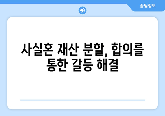 사실혼 재산 분할 갈등, 해결 위한 실질적인 조언 | 법률, 분쟁 해결, 재산 분할, 재산권