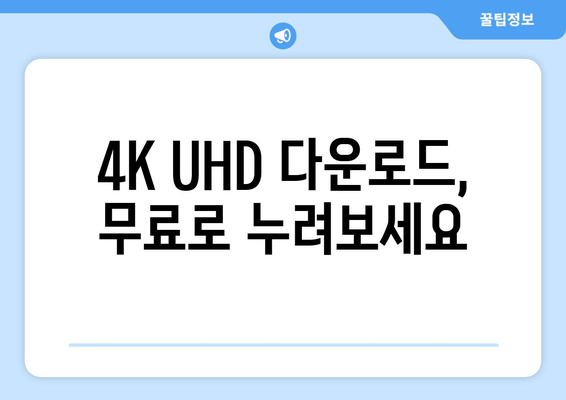 4K UHD 다운로드, 무료로 누려보세요