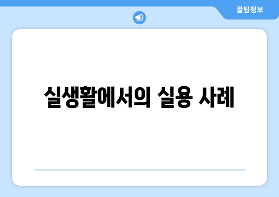 실생활에서의 실용 사례