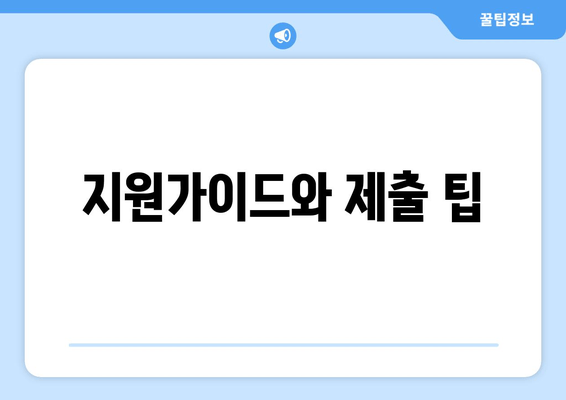 지원가이드와 제출 팁