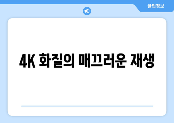 4K 화질의 매끄러운 재생