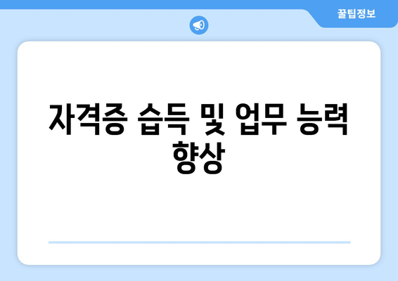 자격증 습득 및 업무 능력 향상