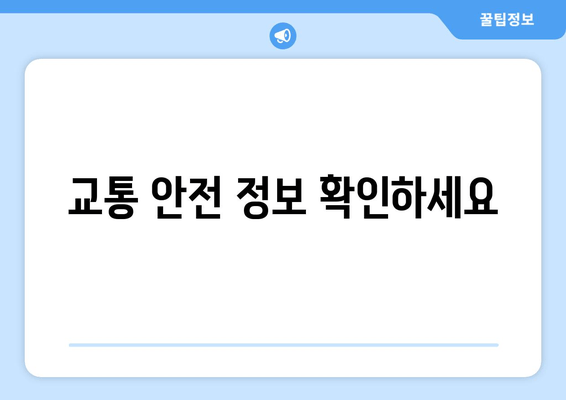 교통 안전 정보 확인하세요