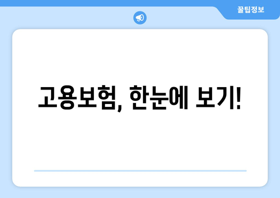 고용보험, 한눈에 보기!