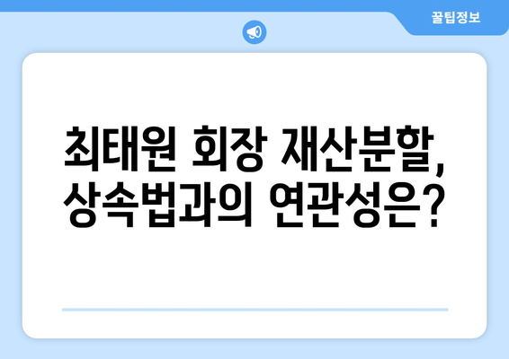 최태원 회장 재산분할 판결 항의|  법적 근거와 논점 분석 | 재산분할, 상속, 법률