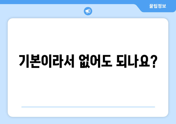 기본이라서 없어도 되나요?