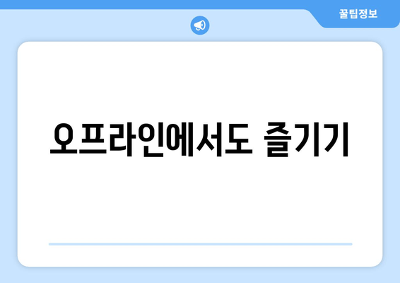 오프라인에서도 즐기기