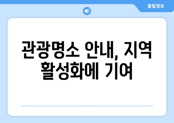 관광명소 안내, 지역 활성화에 기여