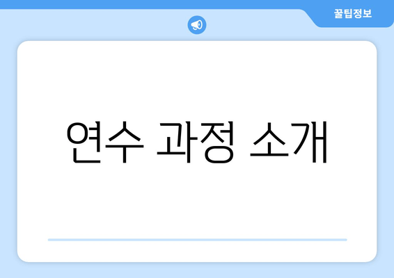 연수 과정 소개