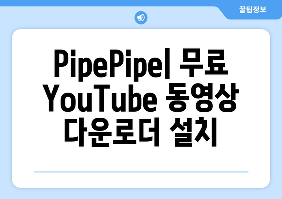 PipePipe| 무료 YouTube 동영상 다운로더 설치