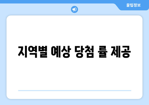 지역별 예상 당첨 률 제공