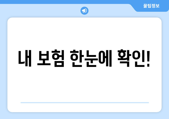 내 보험 한눈에 확인!