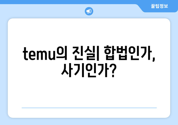 temu의 진실| 합법인가, 사기인가?