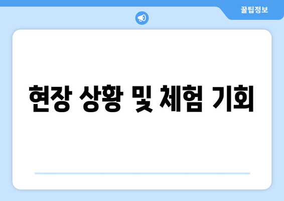 현장 상황 및 체험 기회