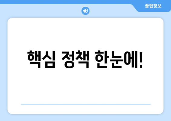 핵심 정책 한눈에!