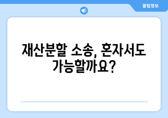 재산 분할 소송, 법률적 지원 없이는 절대 불가능할까요? | 재산분할, 이혼, 변호사, 소송, 법률 상담