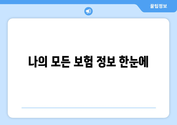 나의 모든 보험 정보 한눈에