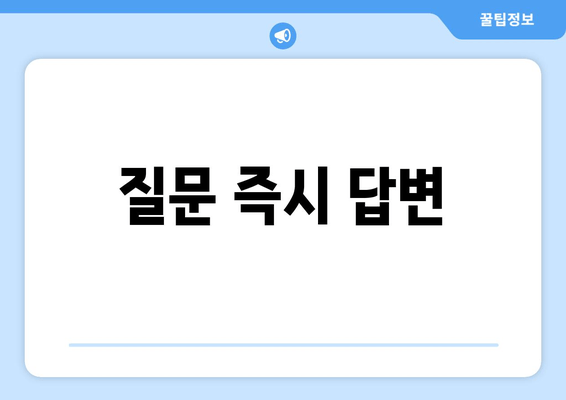 질문 즉시 답변