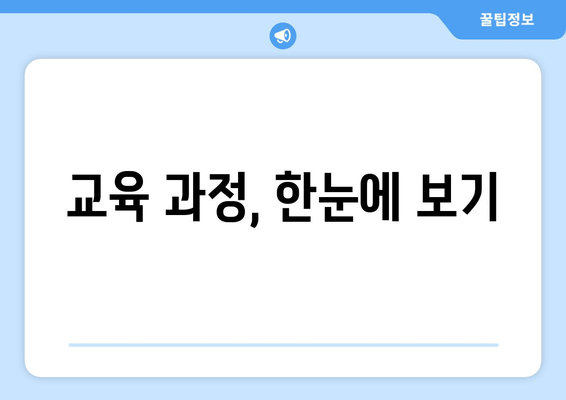 교육 과정, 한눈에 보기