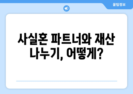 사실혼 관계 재산 분할, 갈등 해결 위한 실질적인 가이드 | 재산 분할, 위자료, 법률 정보, 소송