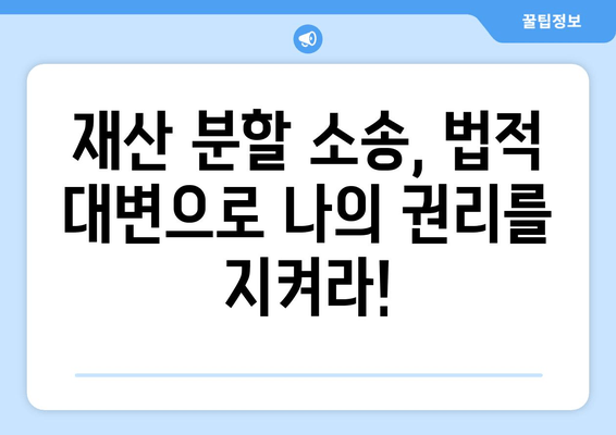 재산 분할 소송, 법적 대변으로 나의 권리를 지켜라! | 재산분할, 이혼, 변호사, 소송, 전략