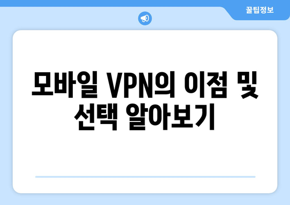 모바일 VPN의 이점 및 선택 알아보기