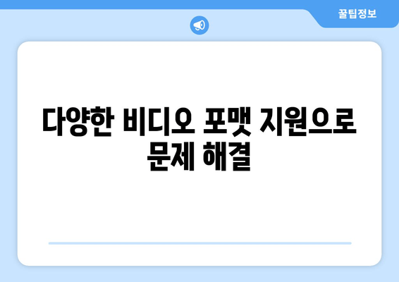 다양한 비디오 포맷 지원으로 문제 해결