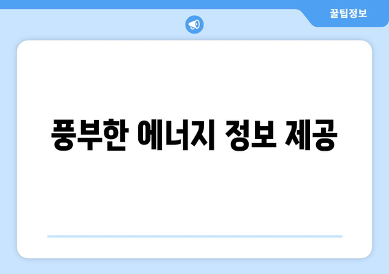 풍부한 에너지 정보 제공