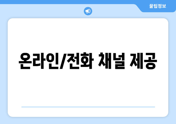 온라인/전화 채널 제공