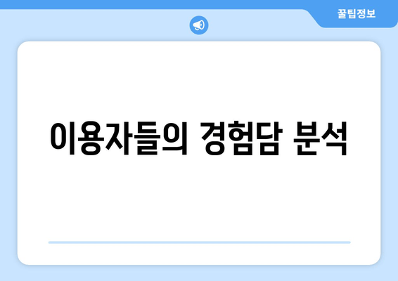 이용자들의 경험담 분석