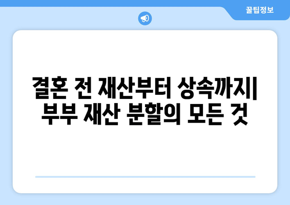 재산 공유 이해| 갈등 해결을 위한 정보 | 부부 재산 분할, 상속, 재산 분쟁, 법률 정보