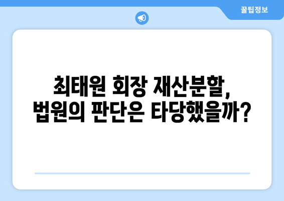 최태원 회장 재산분할 판결,  