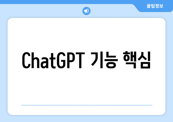 ChatGPT 기능 핵심