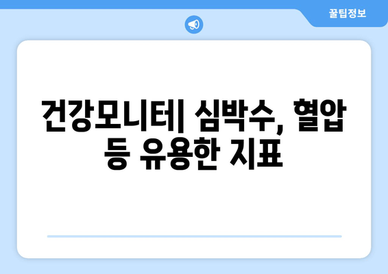 건강모니터| 심박수, 혈압 등 유용한 지표