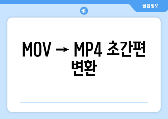 MOV → MP4 초간편 변환