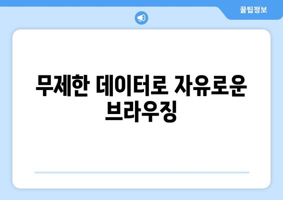 무제한 데이터로 자유로운 브라우징