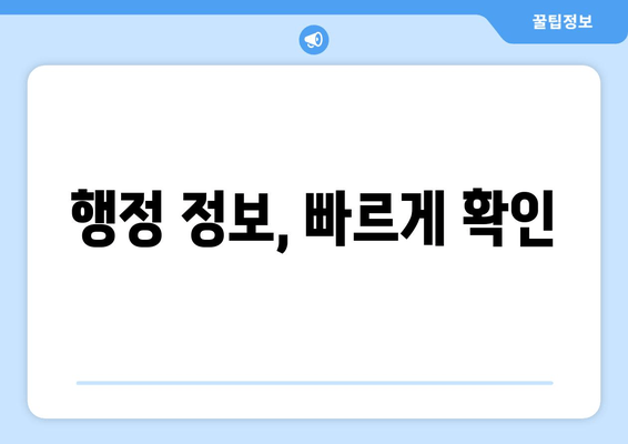 행정 정보, 빠르게 확인