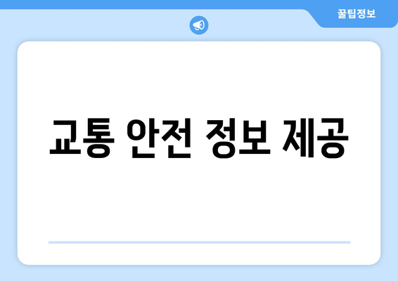 교통 안전 정보 제공