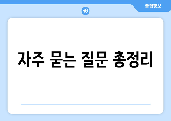 자주 묻는 질문 총정리