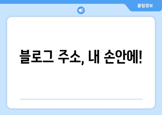 블로그 주소, 내 손안에!