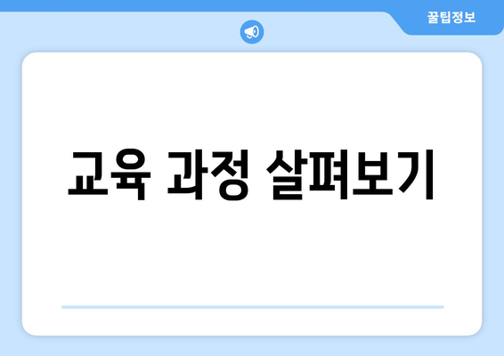 교육 과정 살펴보기