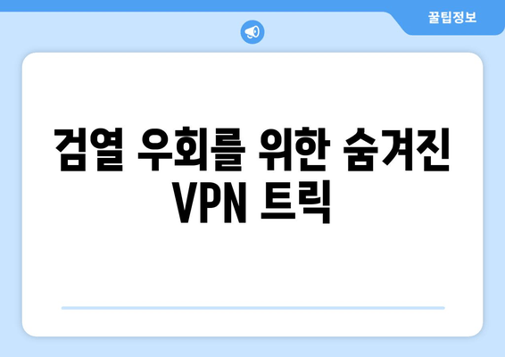 검열 우회를 위한 숨겨진 VPN 트릭