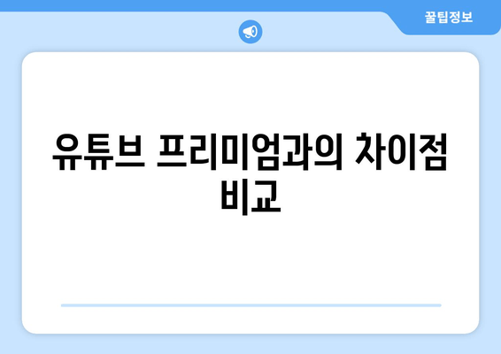 유튜브 프리미엄과의 차이점 비교