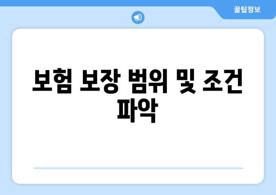 보험 보장 범위 및 조건 파악