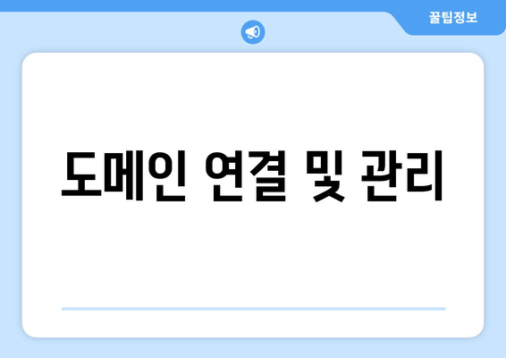 도메인 연결 및 관리